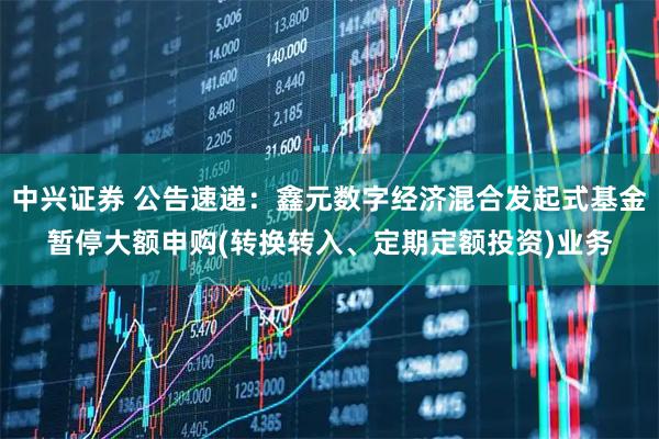 中兴证券 公告速递：鑫元数字经济混合发起式基金暂停大额申购(转换转入、定期定额投资)业务